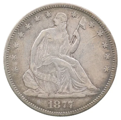 1877 Seated Liberty Half Dollar a8916