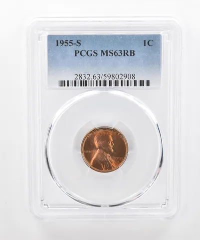 1955-S Lincoln Wheat Cent MS63 RB PCGS Beautiful Tone *3007