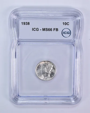 1938 Mercury Dime MS66 FB ICG