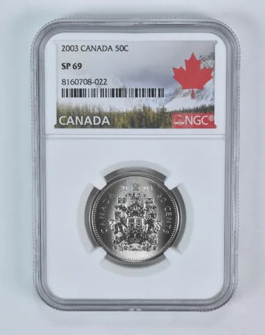 2003 Canada 50 Cent Coat Of Arms SP69 NGC Canada Label