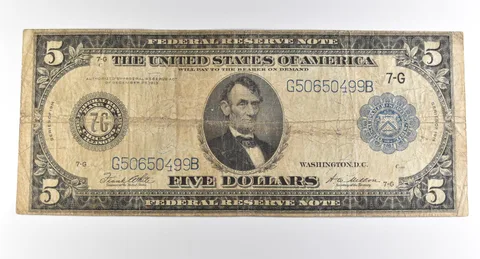 1914 $5 Chicago IL FRN Large Note Blue Seal *3710