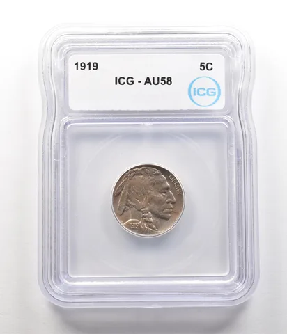 1919 Indian Head Buffalo Nickel AU58 ICG *6774