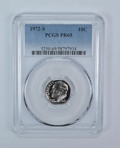 1972-S Roosevelt Dime PR69 PCGS Blue Label