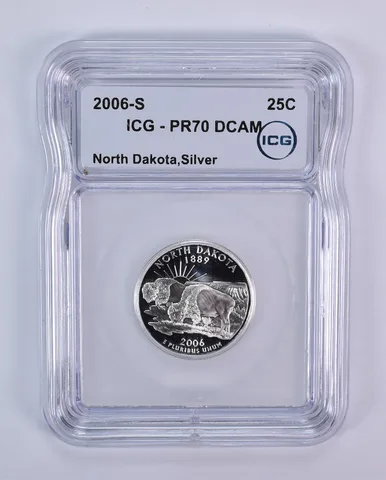 2006-S Washington State Quarter North Dakota Silver PR70 DCAM ICG