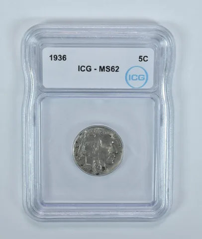 1936 Indian Head Buffalo Nickel MS62 ICG