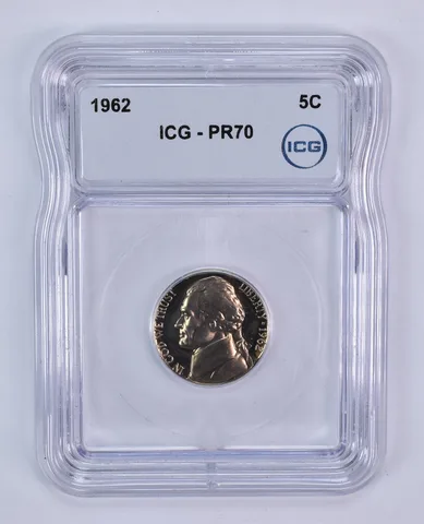 1962 Jefferson Nickel PR70 ICG