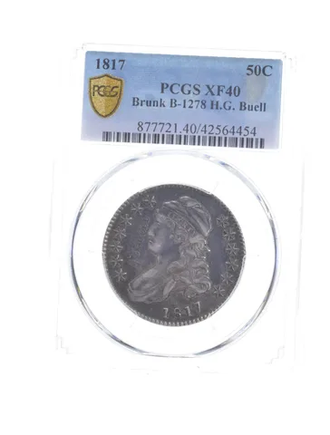 XF40 1817 Capped Bust Half Dollar - Brunk B-1278 H.G. Buell - Graded PCGS a6698