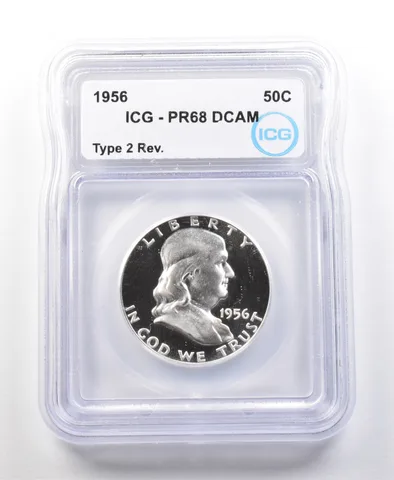 1956 Franklin Half Dollar Type 2 Reverse PR68 DCAM ICG *1072