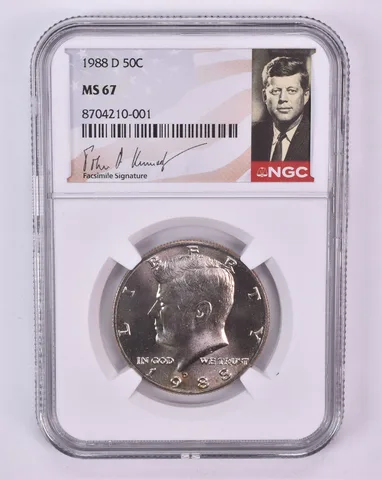 1988-D Kennedy Half Dollar MS67 NGC Signature Label