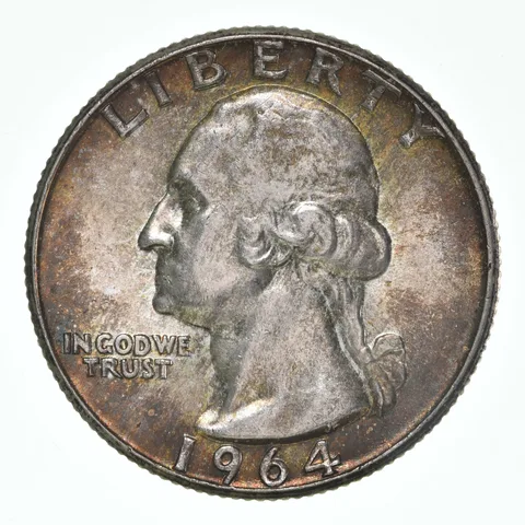 1964 Washington Quarter Insane TONE - Great Colors a5319