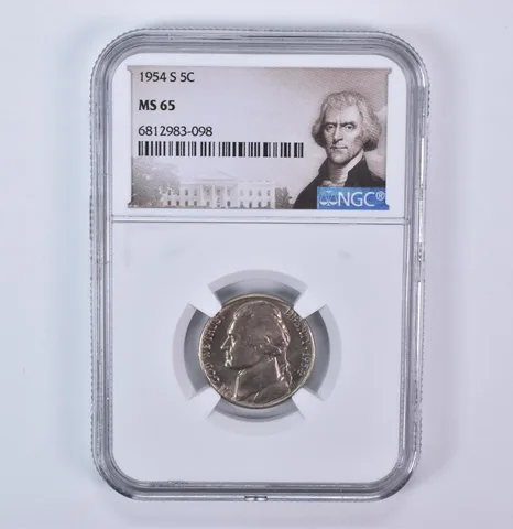 1954-S Jefferson Nickel MS65 NGC Special Label