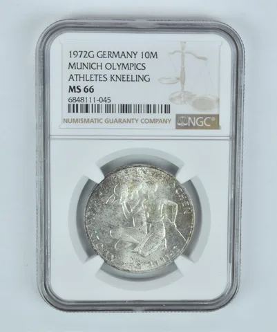 MS66 1972 G Germany 10 Marks Munich Olympics NGC Beautifully Toned *2929