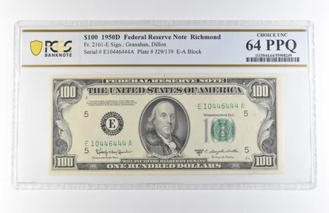 1950 D $100 Richmond VA FRN Fr#2161-E Choice Unc 64 PPQ PCGS *7874