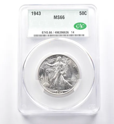 1943 Walking Liberty Half Dollar MS66 CAC PQ *9993