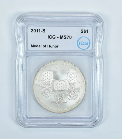 2011-S Medal Of Honor Commemorative Silver Dollar MS70 ICG