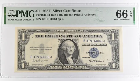 1935 F $1 Silver Certificate Gem Uncirculated 66 EPQ PMG Run 1 1615 *3396