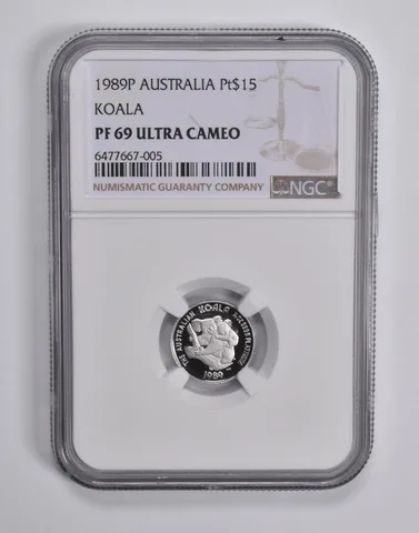 PF69 UCAM 1989 P Australia $15 Platinum Koala NGC *6564