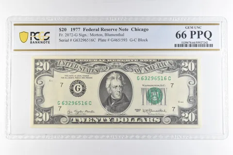 1977 $20 Chicago IL FRN Fr#2072-G Gem Unc 66 PPQ PCGS *6879