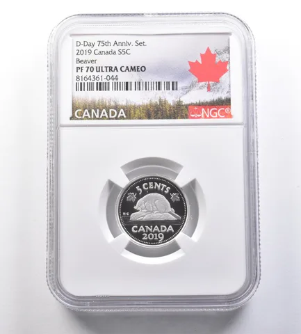2019 Canada 5 Cents Silver D-Day 75th Anniversary Set Beaver PF70 UCAM NGC *7101