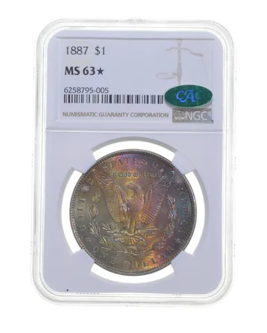 MS63* 1887 Morgan Silver Dollar - CAC - Graded NGC *4650