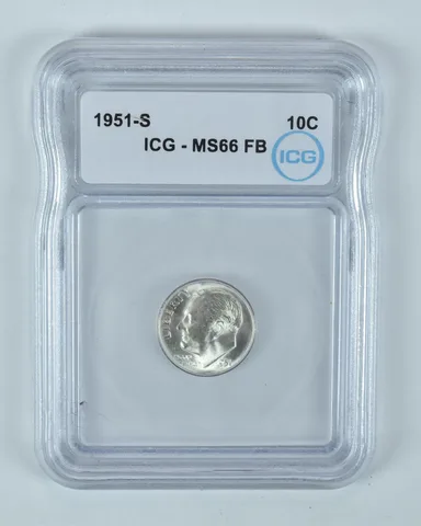 1951-S Roosevelt Dime MS66 FB ICG