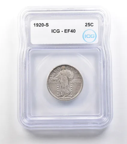 1920-S Standing Liberty Quarter EF40 ICG a1497