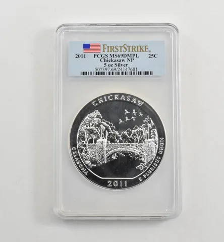2011 5 Oz Silver Quarter America The Beautiful Chickasaw MS69 DMPL PCGS *1750