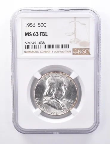 MS63 FBL 1956 Franklin Half Dollar - Graded NGC Toned a4371