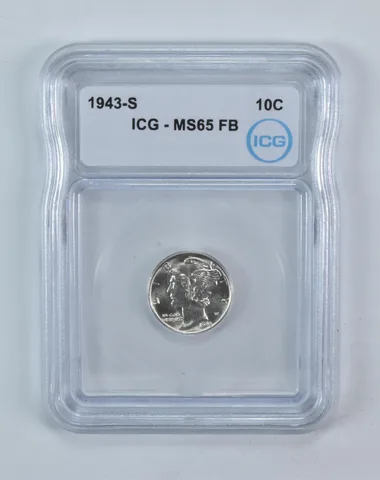 1943-S Mercury Dime MS65 FB ICG