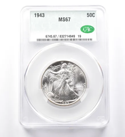1943 Walking Liberty Half Dollar MS67 CAC *0015