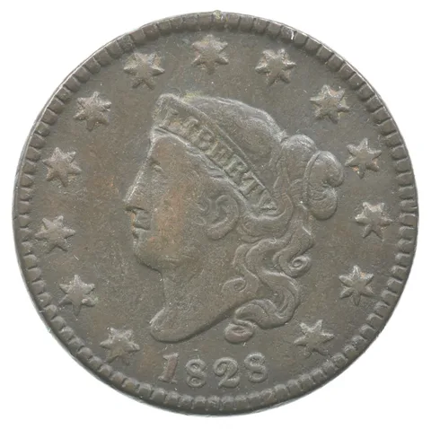 1828 Matron Head Large Cent N.10 Small Date *8178