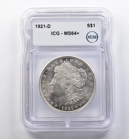 1921-D Morgan Silver Dollar MS64+ ICG *2211