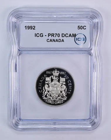 1992 Canada 50 Cents PR70 DCAM ICG