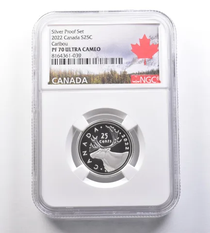2022 Canada 25 Cents Silver Proof Set Caribou PF70 UCAM NGC *7095