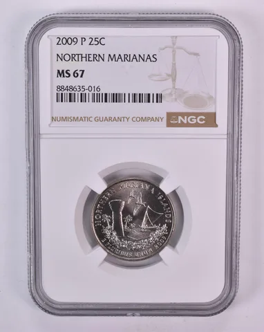 2009-P Washington State Quarter Northern Marianas MS67 NGC Brown Label