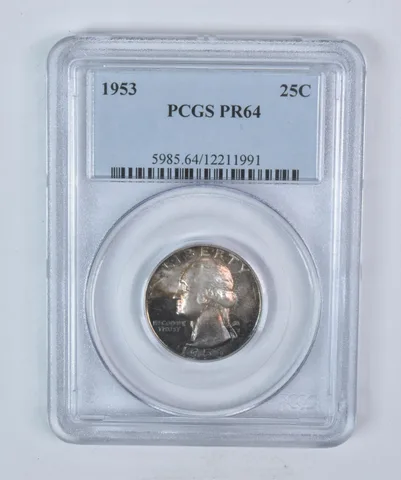 1953 Washington Quarter PR64 PCGS Beautiful Tone *5910