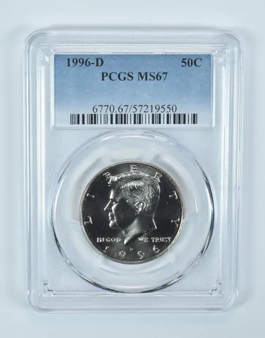 1996-D Kennedy Half Dollar MS67 PCGS Blue Label