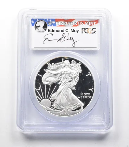 PR70 DCAM 2015-W American Silver Eagle FS Signed Moy PCGS a0623