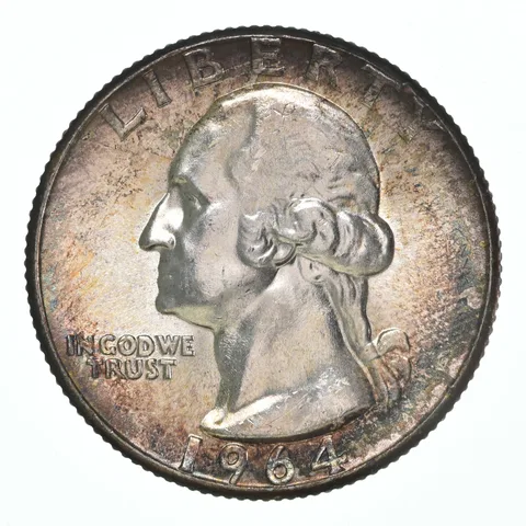 1964 Washington Quarter Insane TONE - Great Colors a5318