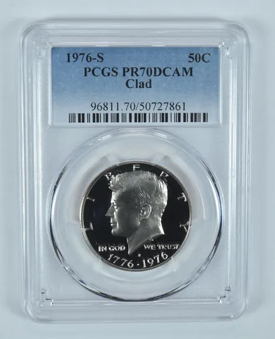 1976-S Kennedy Half Dollar CLAD PR70 DCAM PCGS Blue Label