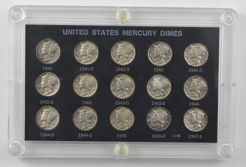 Lot Of (15) 1941-1945 P/D/S Mercury Dimes a7578