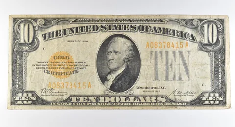 1928 $10 Gold Certificate Yellow Seal *8248