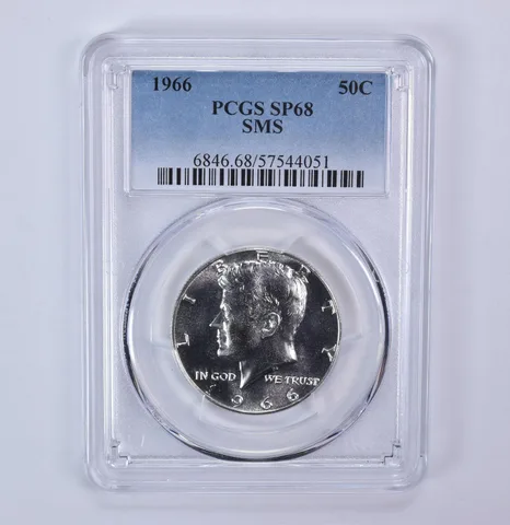 1966 Kennedy Half Dollar SMS SP68 PCGS Blue Label