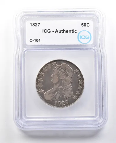 1827 Capped Bust Half Dollar O-104 Authentic ICG *3045