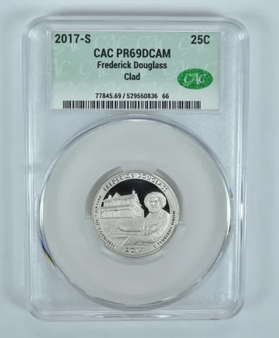 2017-S Washington Quarter Frederick Douglass CLAD ATB PR69 DCAM CAC CACg