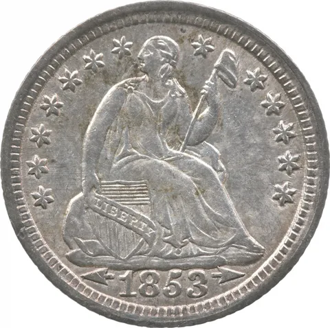 1853 Seated Liberty Half Dime Arrows *5486