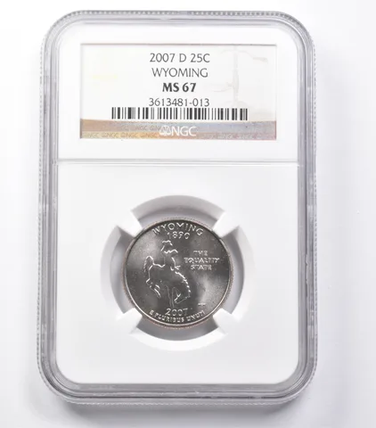 MS67 2007-D Washington State Quarter Wyoming NGC *5456