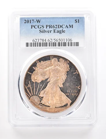 2017-W American Silver Eagle PR62 DCAM PCGS Beautiful Tone *3428