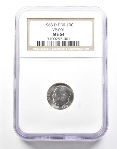 1963-D Roosevelt Dime DDR VP-001 MS64 NGC *2128