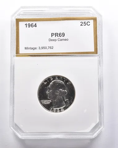 Proof 1964 Washington Quarter a3408